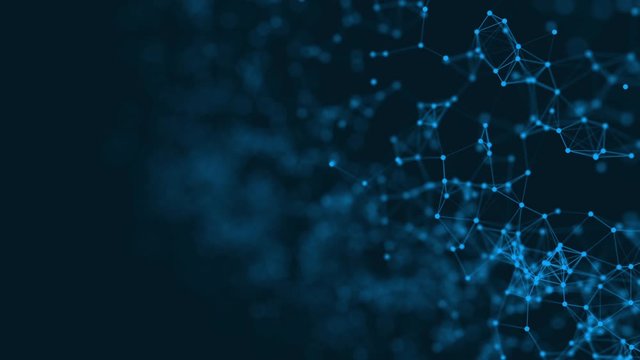 Abstract background dark blue with plexus motion graphic of medical, business, engineering, science. Technology concept. moving lines and dots. Beautiful animation. 3d render. Popular video. FULL HD