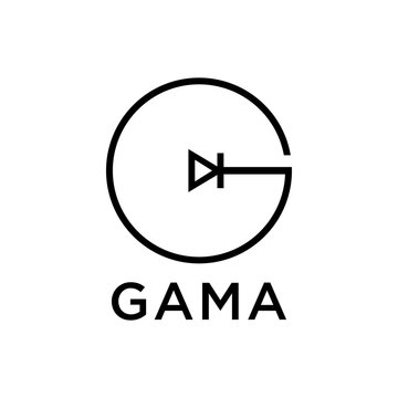 Inspiration of initial sign G gamma with electronic connection symbol for technology logo design