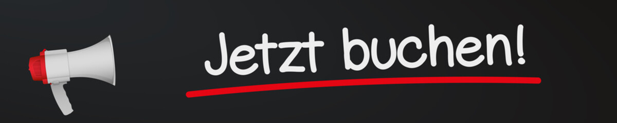 Megaphon auf Kreidetafel - Jetzt buchen