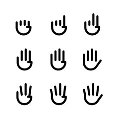 Obraz premium hand gestures. line icons set. Flat style vector icons, emblem, symbol For Your Design