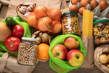 Healthy food and Zero waste shopping concept