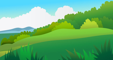 Obraz premium nature landscape scene with sky background vector illustration 