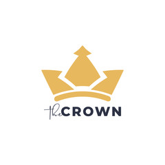 Obraz premium Gold crown logo design template vector isolated