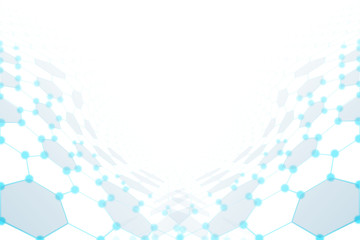 Futuristic hexagon background sciences illustration. HUD element. Technology concept. 3d landscape. Big data futuristic abstract background