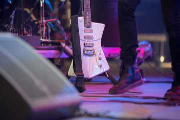 Guitar stand on the stage