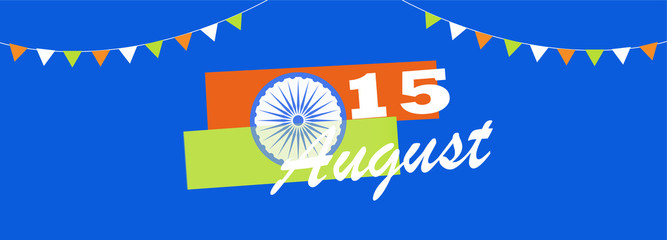  Happy Indian Independence Day celebration flag brush color greeting background