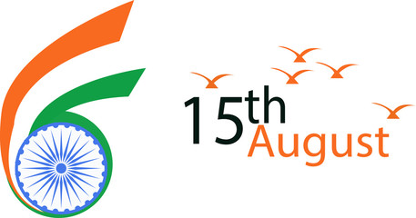  Happy Indian Independence Day celebration flag brush color greeting background