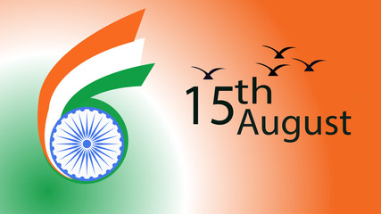 Happy Indian Independence Day celebration flag brush color greeting background