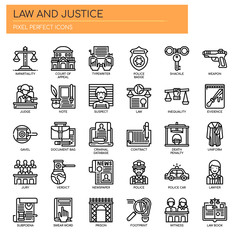 Law and Justice , Thin Line and Pixel Perfect Icons