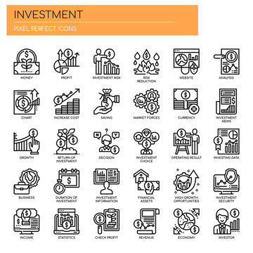 Investment Elements , Thin Line and Pixel Perfect Icons