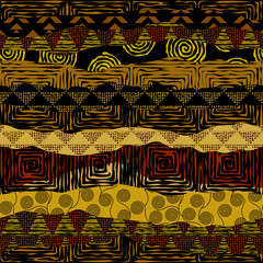 Vector ethnic tribal pattern. Seamless art image.