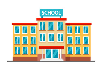 Fototapeta premium High school building vector illustration