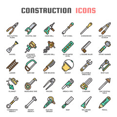 Obraz premium Construction Tools , Thin Line and Pixel Perfect Icons