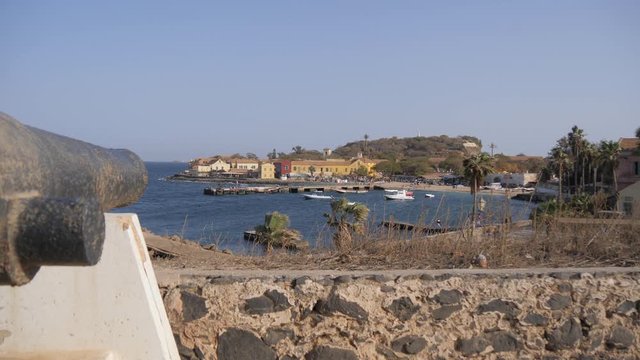 French colonial cannons overlooking Senegal’s Ile de Gorée ("Slave Island") on top of Fort d'Estrées