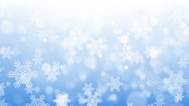 Abstract Winter Background With Christmas Snowflakes
