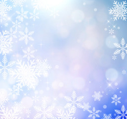 Fototapeta na wymiar Abstract Winter Background With Christmas Snowflakes