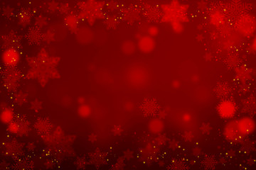 Abstract Christmas Snowflakes On Red Background