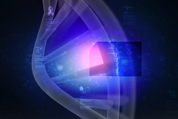 3d render of dna structure, abstract background