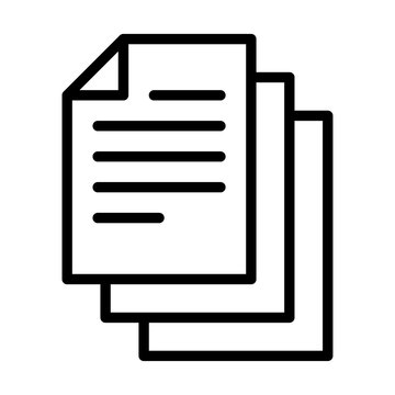 Bunch of notes or stack of documents line art vector icon for apps and websites