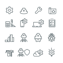 Simple engineer icons set,Vector