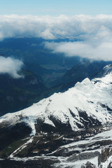 Fototapeta na wymiar Aerial landscape, mountain in Swiss alps mountain range, Switzerland