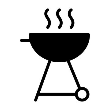 BBQ or barbecue grill flat vector icon for food apps and websites
