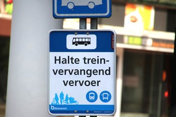 August 2019, Zwolle, the Netherlands - Public transportation around the station area