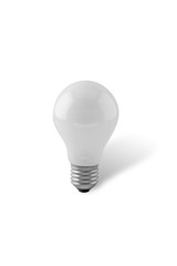 A light bulb on white background