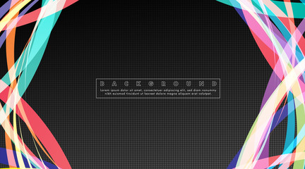 Curved abstract design with the background concept of a dark circle pattern. vector illustration