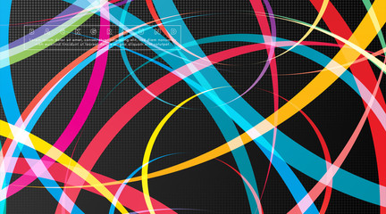 Curved abstract design with the background concept of a dark circle pattern. vector illustration