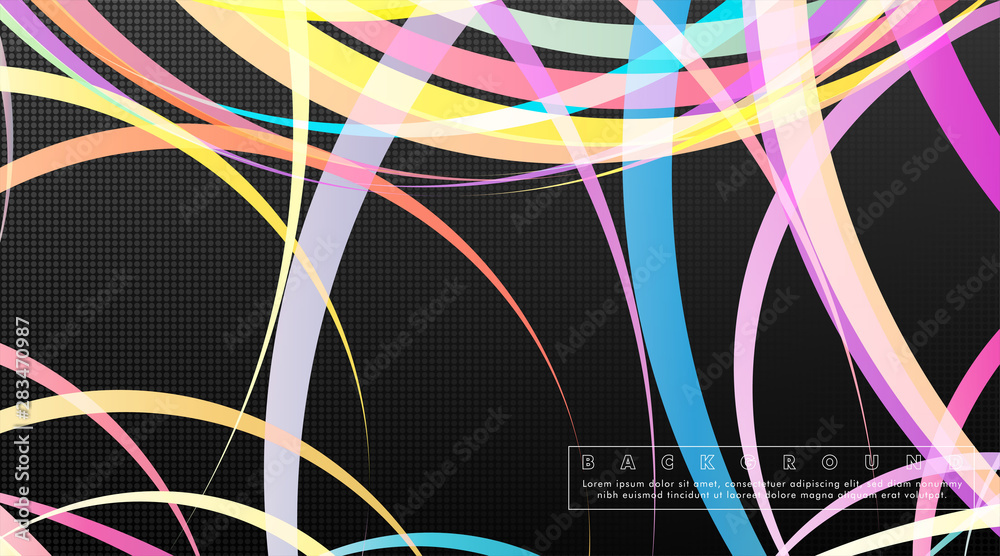 Wall mural curved abstract design with the background concept of a dark circle pattern. vector illustration