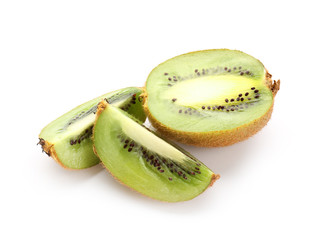 Tasty cut kiwi on white background