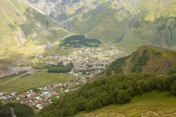 Stepancminda, a town at the bottom of th Kazbek mountain.