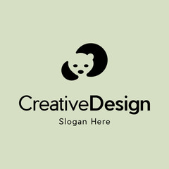Panda bear silhouette Logo design vector template, Modern Design. Panda Logo. Vector Illustration