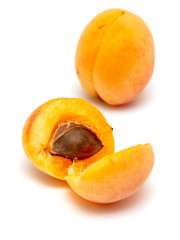 Ripe apricot isolated on a white background