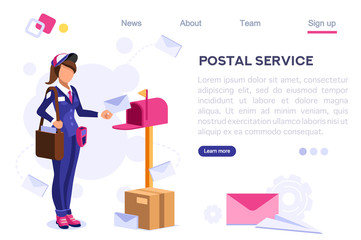 Delivery Air Shipping Person Post Mail, Parcel Set. Polluted Element. Wear a Face for Service. Clip with Workers, Express Clipart. Cartoon Flat Vector Illustration Hero Image Isometric Banner