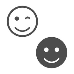 Smile faces icon isolated, vector