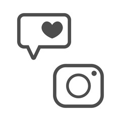Fototapeta premium Instagram sign and likes, social network symbols
