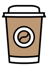 gz389 GrafikZeichnung - siwb554 SignIsolatedWhiteBackground siwb - german symbol - coffee cup / coffee to go: DIN A2, A3, A4 xxl g8389