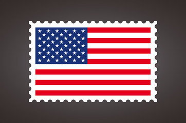 Vector letter stamp flag of USA. America, US, United States, flag.