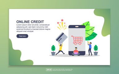 Landing page template of online credit. Modern flat design concept of web page design for website and mobile website. Easy to edit and customize.