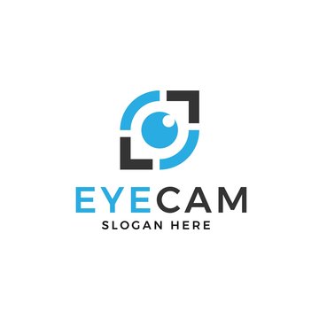 Eye Camera logo vector in isolated white background