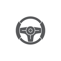 Fototapeta premium Steering wheel vector icon symbol isolated on white background