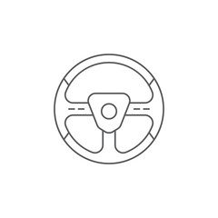 Steering wheel vector icon symbol isolated on white background