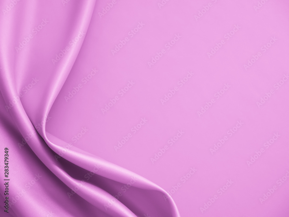 Wall mural beautiful smooth elegant wavy light pastel purple satin silk luxury cloth fabric texture, abstract b