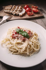 Italian spaghetti pasta with sauce