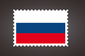 Vector letter stamp flag of RU. Russian Federation flag.