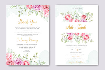 wedding invitation card with beautiful flower background