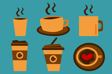 Set of Coffee Cup illustration isolated 