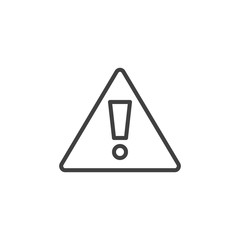 Exclamation danger line icon. linear style sign for mobile concept and web design. Warning attention outline vector icon. Symbol, logo illustration. Vector graphics